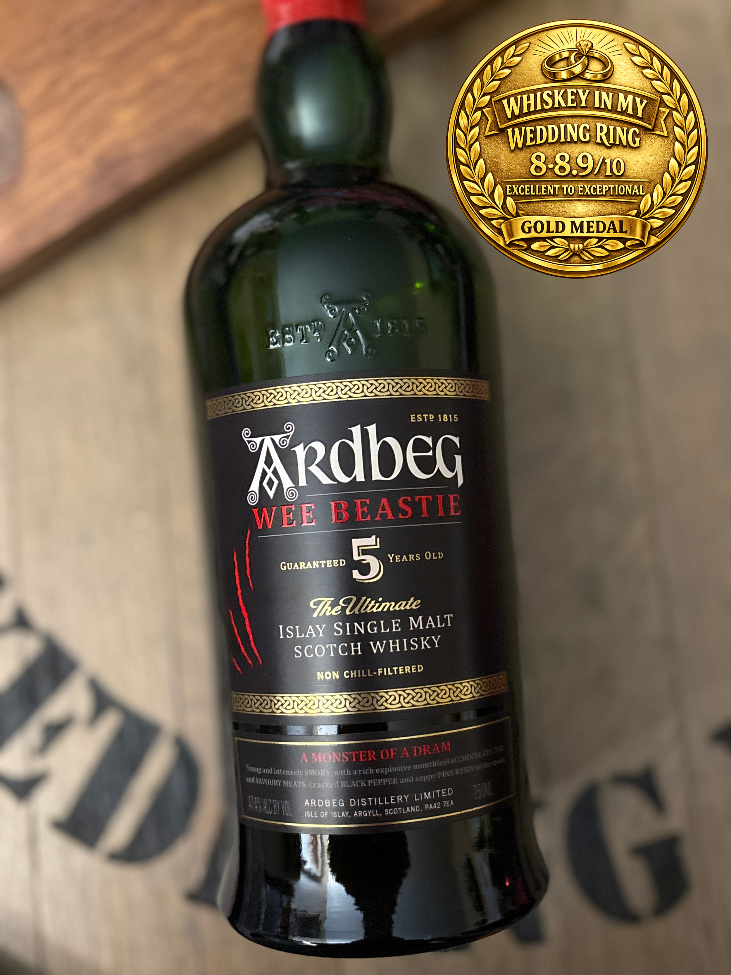 Ardbeg 10 Year Old, Ardbeg Wee Beastie, and Ardbeg Corryvreckan